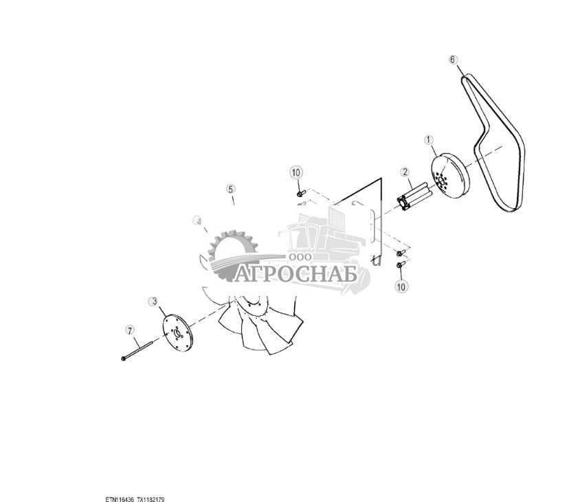 Комплект вентилятора без кондиционера воздуха (Engine 4045HT072-RE545795, 4045HT086-RE566132, 4045HT087-RE566133-) - ST819344 164.jpg